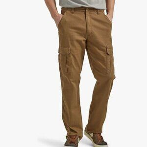 NEW Wrangler Mens Cargo Pants Relaxed Fit 100% Cotton Light Brown 40 x 32